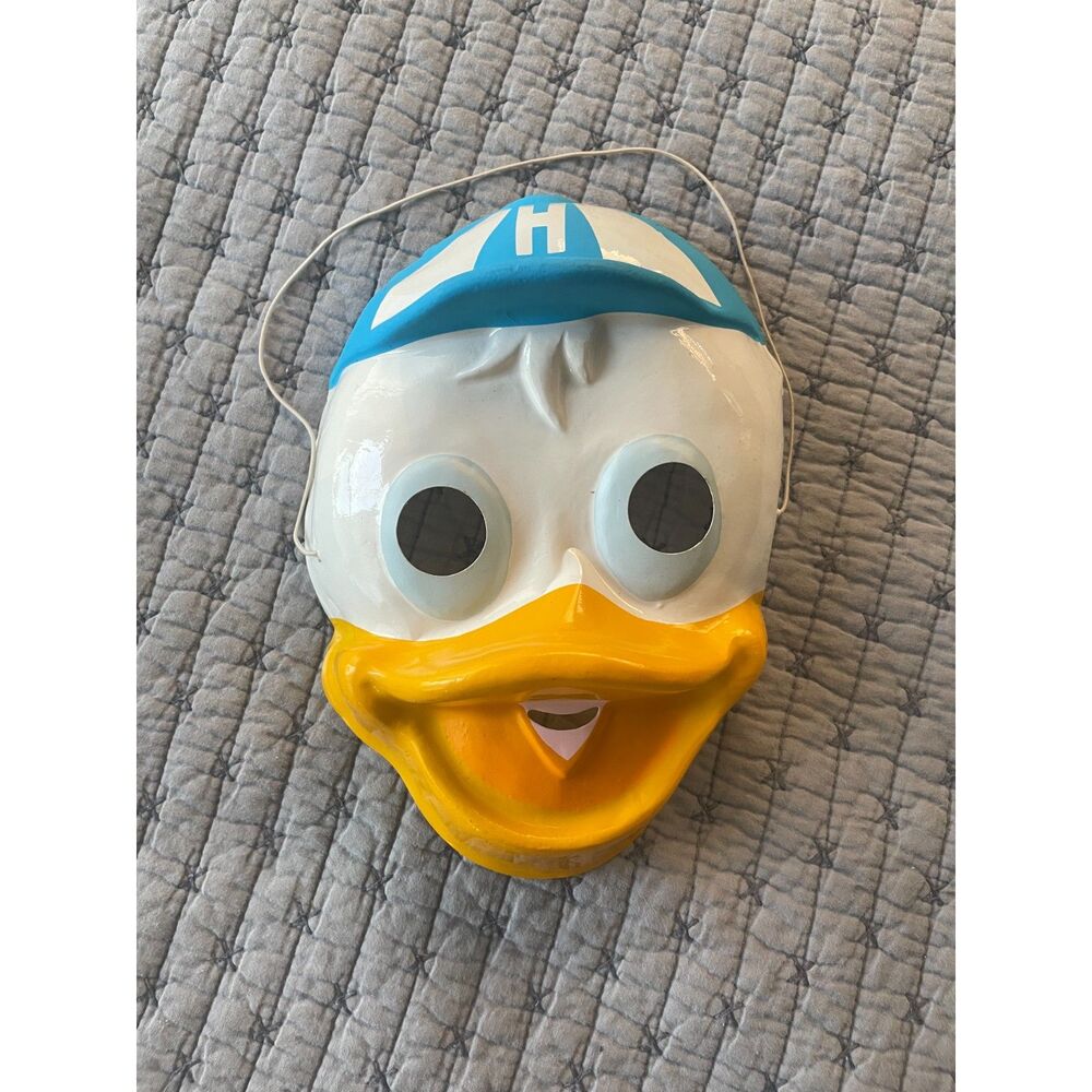 Vintage 1990 Huey mask Disney DuckTales Ben Cooper style plastic costume cap